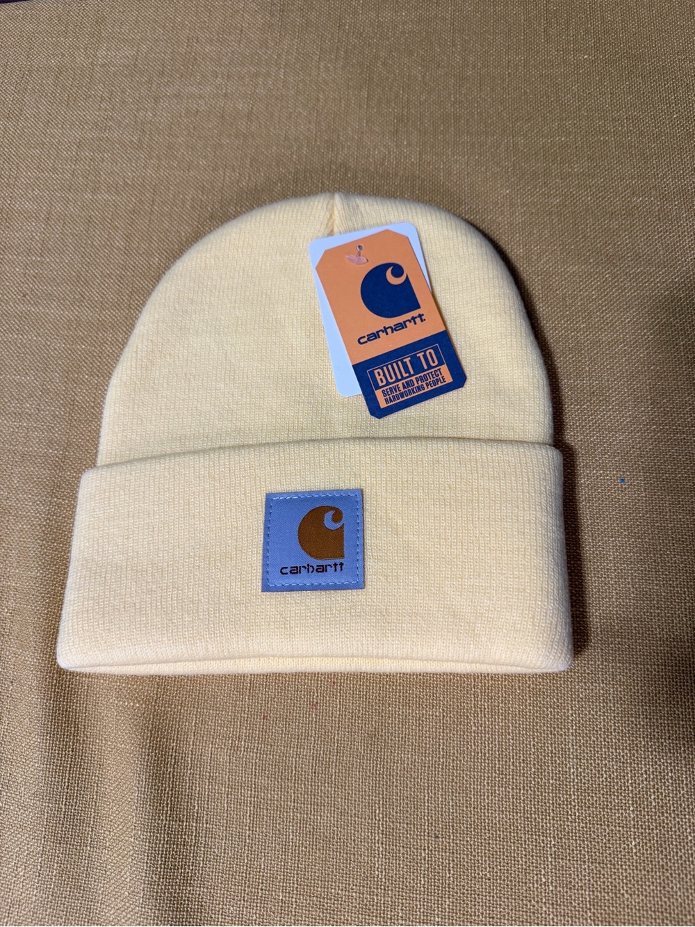Carhartt unisex Cream Beanie Hat